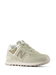 New Balance Grey Snowwash Womens 574 Trainers - Image 3 of 6