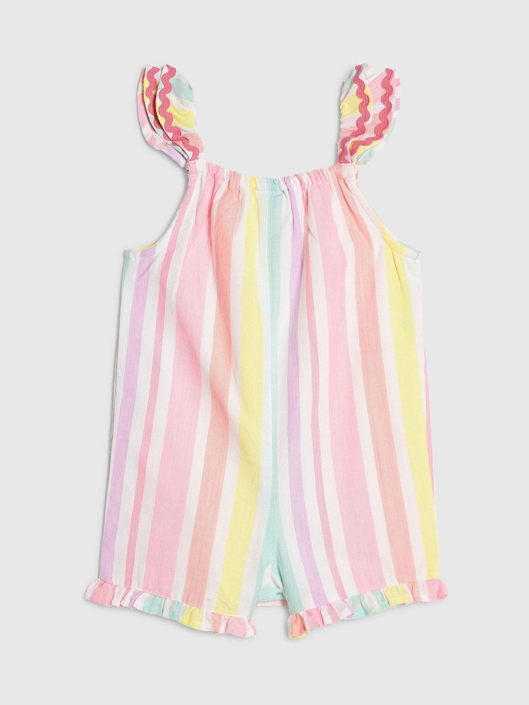 River Island Pink Stripe Embroidered Romper - Image 2 of 5 River Island Pink Stripe Embroidered Romper - Image 2 of 5