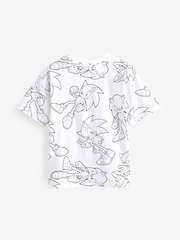 White/Black 100% Cotton Sonic Flippy Sequin T-Shirt (3-16yrs) - Image 3 of 4