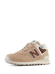 New Balance Beige/Red Womens Leopard Print 574 Trainers - Image 4 of 9