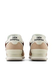 New Balance Beige/Red Womens Leopard Print 574 Trainers - Image 7 of 9