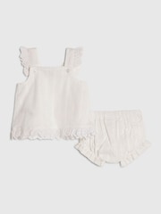 River Island White Knitted Floral Romper Set - Image 2 of 5