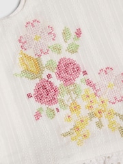 River Island White Knitted Floral Romper Set - Image 4 of 5