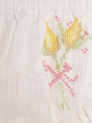 River Island White Knitted Floral Romper Set - Image 5 of 5
