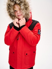 Perry Ellis America Red Woven Parka - Image 2 of 5