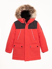 Perry Ellis America Red Woven Parka - Image 3 of 5