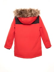 Perry Ellis America Red Woven Parka - Image 4 of 5