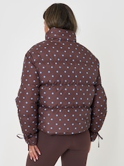 Threadbare Brown Funnel Neck Puffer Coat - Image 3 of 5