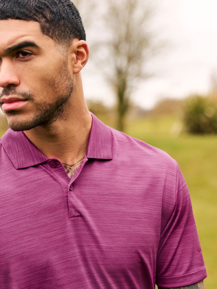 Berry Red Active Mesh Golf Polo Shirt - Image 1 of 9