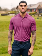 Berry Red Active Mesh Golf Polo Shirt - Image 4 of 9