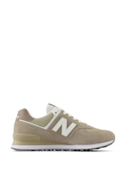 New Balance Grey/Ecru Womens 574 Trainers - Image 1 of 1