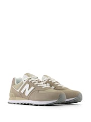 New Balance Grey/Ecru Womens 574 Trainers - Image 12 of 14