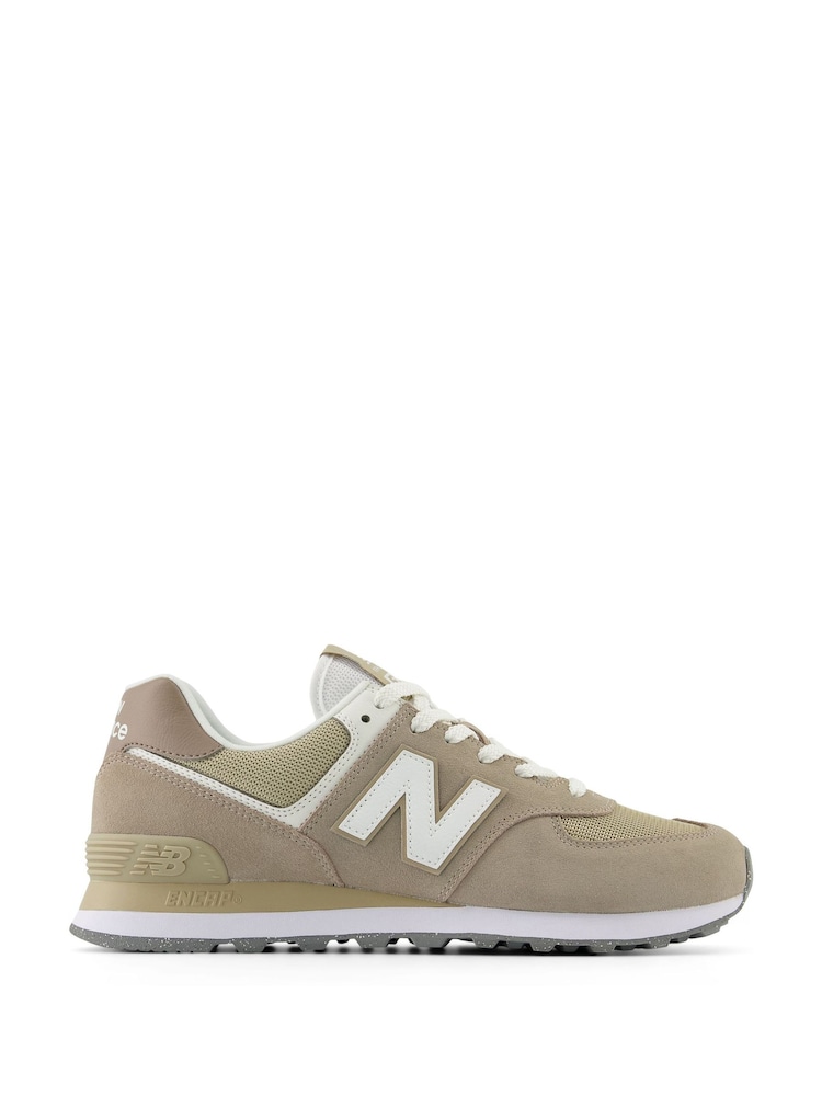 Buy New Balance Grey/Ecru Womens 574 Trainers from Next Luxembourg