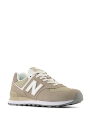 New Balance Grey/Ecru Womens 574 Trainers - Image 6 of 14
