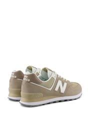 New Balance Grey/Ecru Womens 574 Trainers - Image 9 of 14