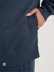 Yours Curve Blue Zip Through Funnel Neck Jacket Top & Wide Leg Joggers Set - Image 5 of 9