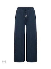 Yours Curve Blue Zip Through Funnel Neck Jacket Top & Wide Leg Joggers Set - Image 7 of 9