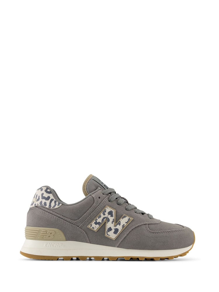 New Balance Leopard Womens Leopard Print 574 Trainers - Image 1 of 8