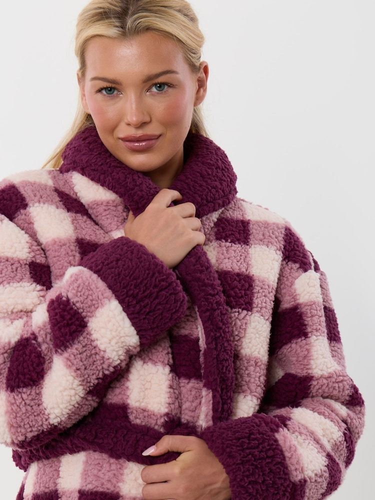 Threadbare Red Borg Dressing Gown - Image 4 of 4 Threadbare Red Borg Dressing Gown - Image 4 of 4