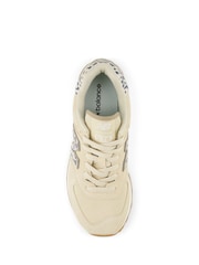 New Balance Cream Womens Leopard Print 574 Trainers - Image 8 of 8