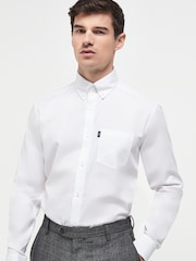 White Slim Fit Easy Iron Button Down Oxford Shirt - Image 1 of 6