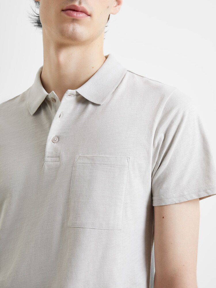 French Connection Brown Moonstruck Slub 100% Cotton Polo Shirt - Image 3 of 3