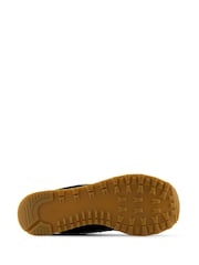 New Balance Black on White Womens 574 Trainers - Image 4 of 8