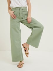 FatFace Green Cassie Marine Straight Jeans - Image 1 of 5