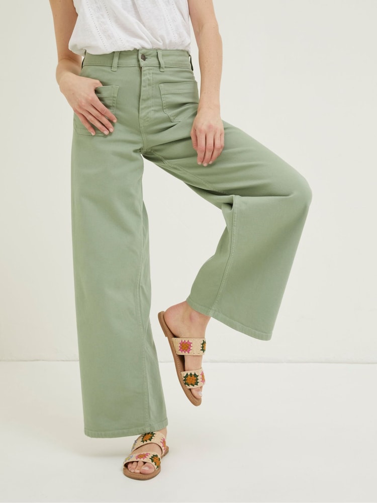 FatFace Green Cassie Marine Straight Jeans - Image 1 of 5
