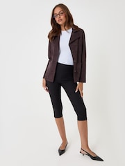 Threadbare Brown Faux Suede Blazer - Image 3 of 5