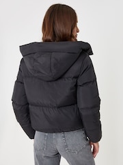 Threadbare Black Showerproof Cropped Puffer Coat - Image 2 of 5