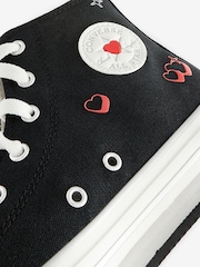 Converse Black Junior Chuck Taylor EVA Lift Heart Trainers - Image 8 of 10