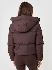 Threadbare Brown Showerproof Cropped Puffer Coat - Image 3 of 5