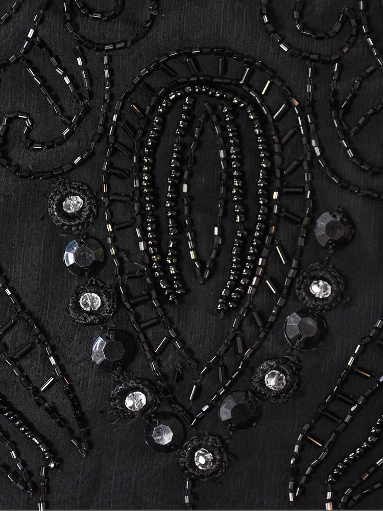 Live Unlimited Black Curve Embellished Chiffon Tunic Vest - Image 5 of 5 Live Unlimited Black Curve Embellished Chiffon Tunic Vest - Image 5 of 5