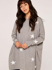 Apricot Grey Star Oversized Jumper - Image 4 of 5