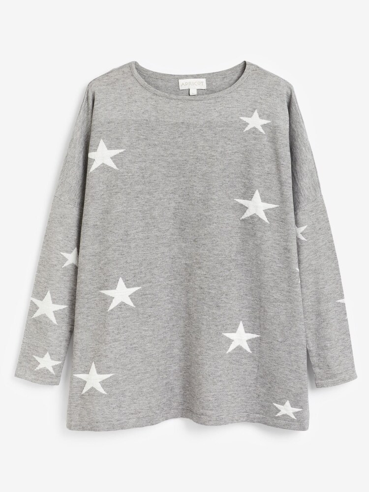 Apricot Grey Star Oversized Jumper - Image 5 of 5 Apricot Grey Star Oversized Jumper - Image 5 of 5