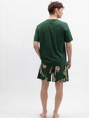 Cyberjammies Green Jersey Top & Leopard Print Shorts Set - Image 3 of 4
