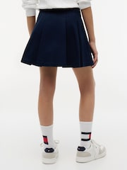 Tommy Hilfiger Blue Gold-Tone Button Pleated Skirt - Image 2 of 5
