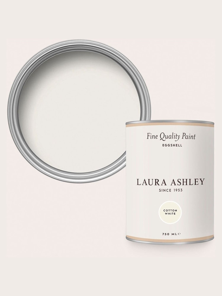 Laura Ashley Cotton White Eggshell 750ml Paint - Image 4 of 4