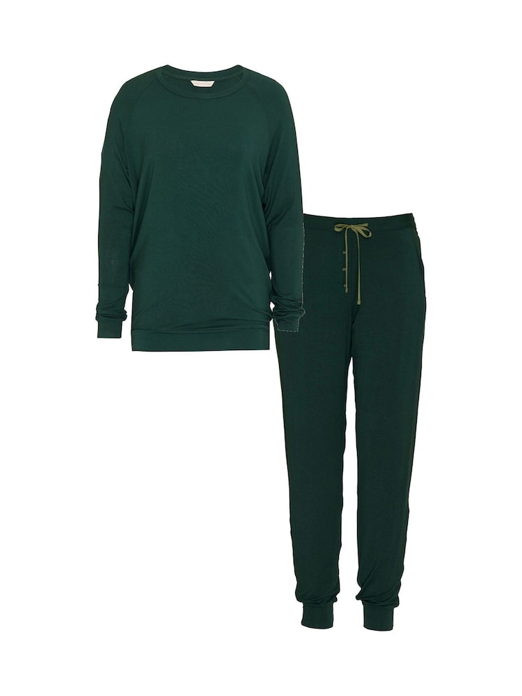 Cyberjammies Green Slouch Jersey Pyjamas Set - Image 4 of 4