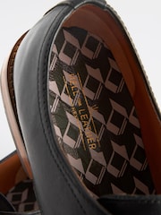 Black Regular Fit Contrast Sole Leather Derby Shoes - Image 5 of 6