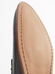 Black Regular Fit Contrast Sole Leather Derby Shoes - Image 6 of 6