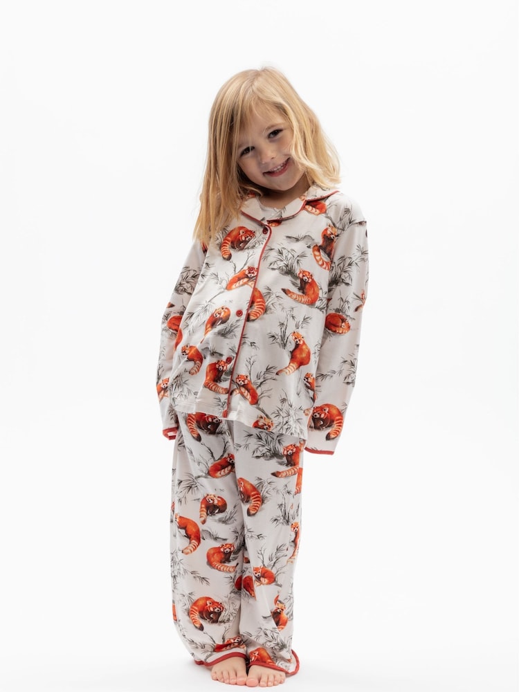 Cyberjammies Red Panda Printed Jersey Long Sleeve Pyjamas Set - Image 1 of 3 Cyberjammies Red Panda Printed Jersey Long Sleeve Pyjamas Set - Image 1 of 3