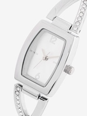Silver Tone Sparkle Bracelet Cross-Over Watch - Image 3 of 3