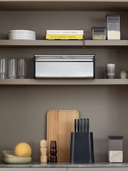 Brabantia Matt Steel Fingerprint Proof Fall Front Bread Bin - Image 1 of 6