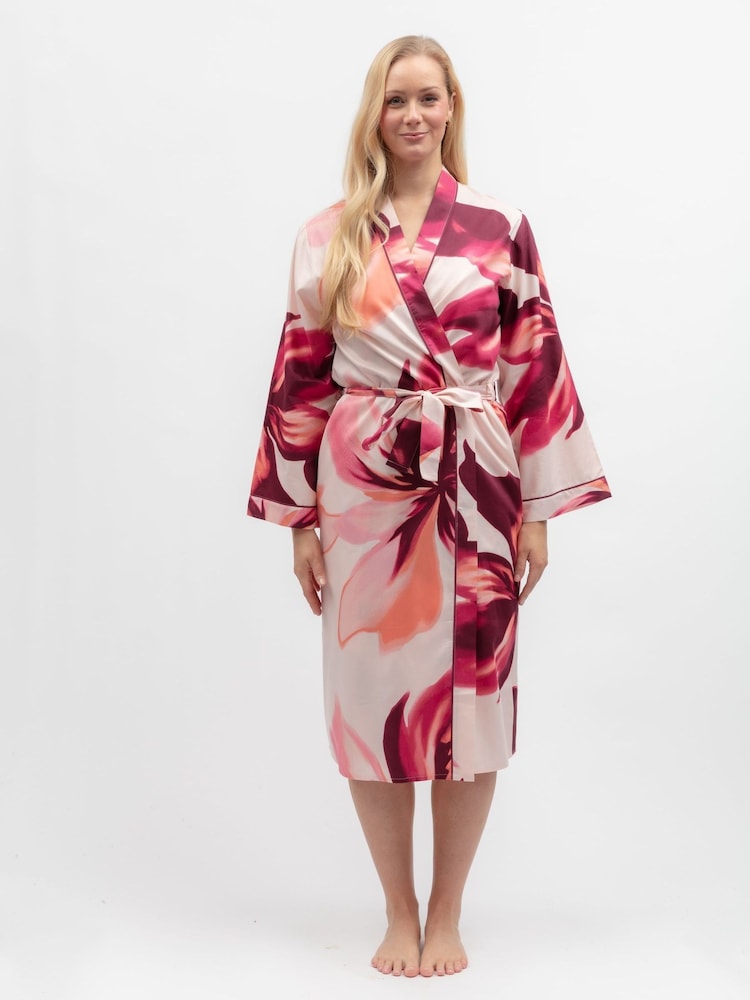 Cyberjammies Pink Floral Print Long Dressing Gown - Image 1 of 3 Cyberjammies Pink Floral Print Long Dressing Gown - Image 1 of 3