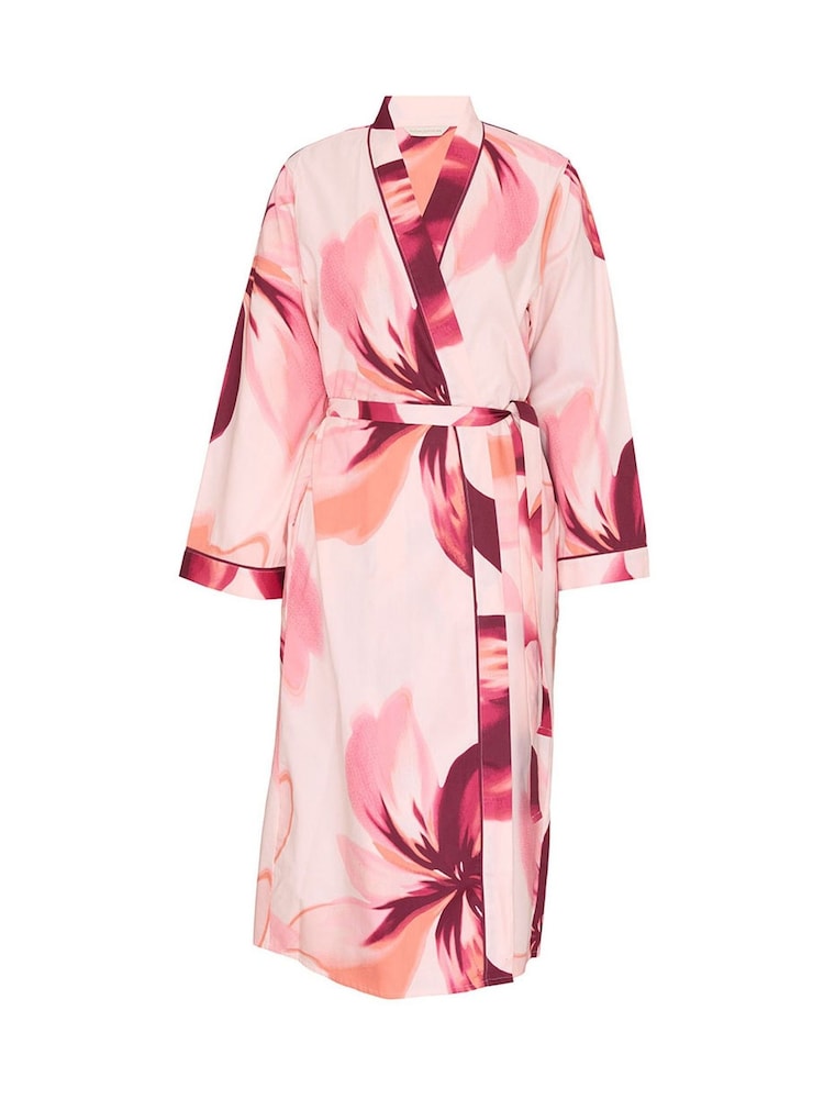 Cyberjammies Pink Floral Print Long Dressing Gown - Image 3 of 3 Cyberjammies Pink Floral Print Long Dressing Gown - Image 3 of 3