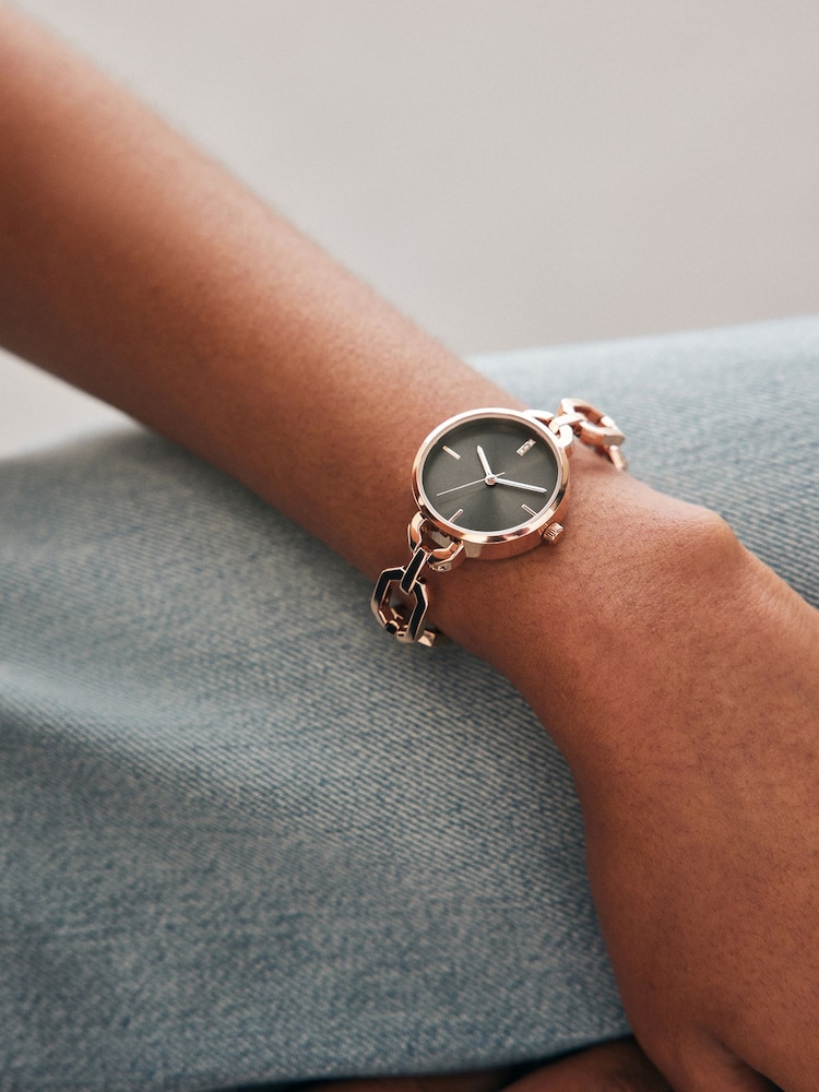 Rose Gold Tone Bracelet Link Watch - Image 1 of 4