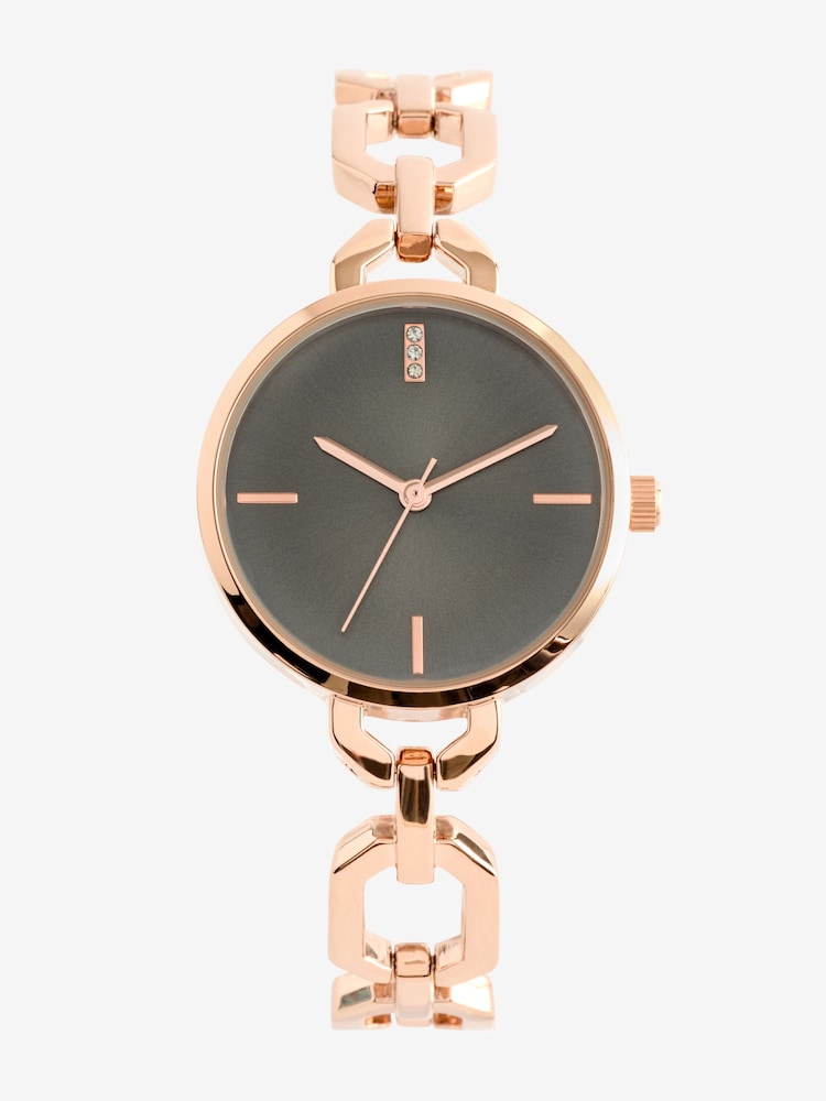 Rose Gold Tone Bracelet Link Watch - Image 2 of 4