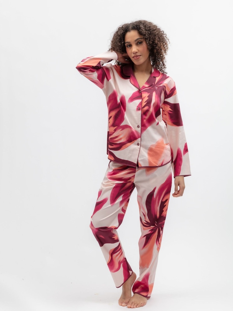 Cyberjammies Pink Floral Print Pyjamas Set - Image 2 of 4